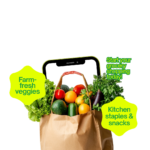 Green and Brown Modern Grocery Delivery Social Media Post